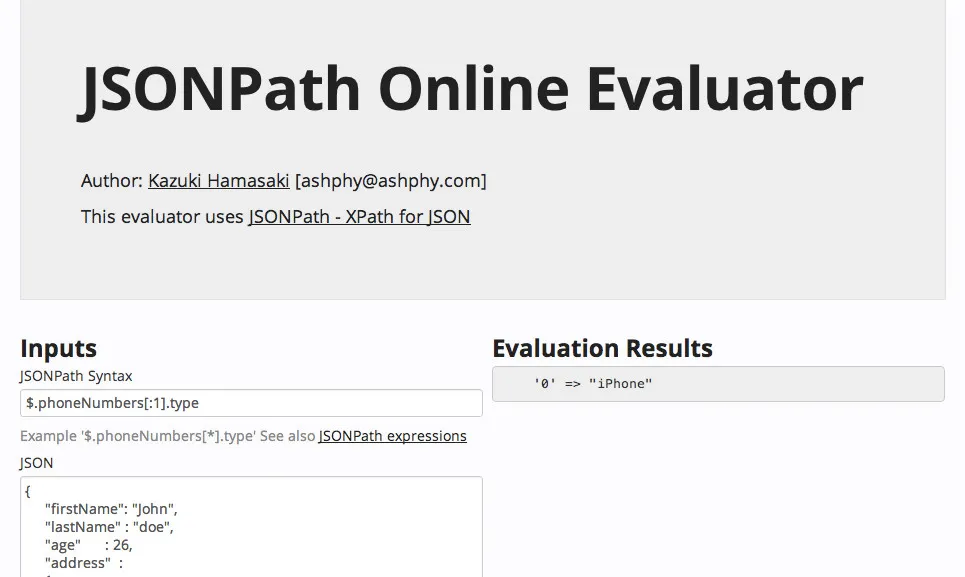 JSONPath Evaluator