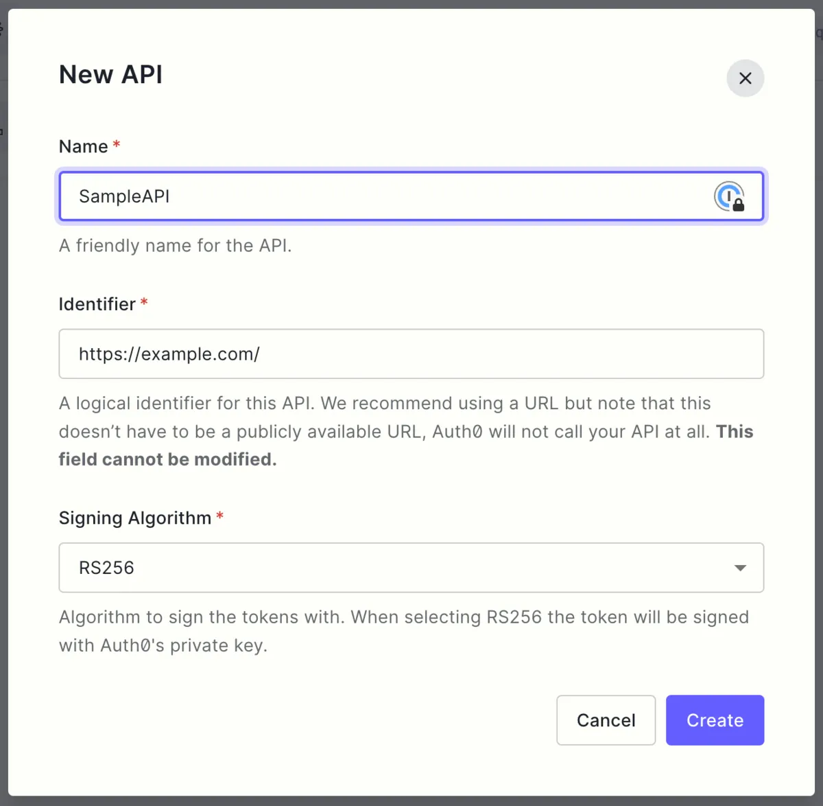API settings on Auth0 dashboard